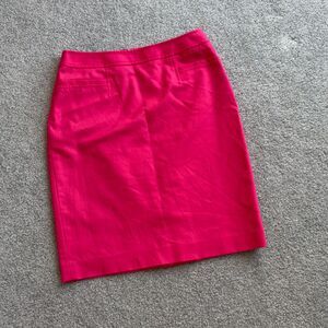 Halogen Cotton Blend Hot Fuchsia Pink Classic Pencil Skirt Summer Spring US 2